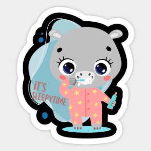 It's Sleepytime Cute and Smart Cookie Sweet little animal sleeping on a moon cute baby outfit Sticker